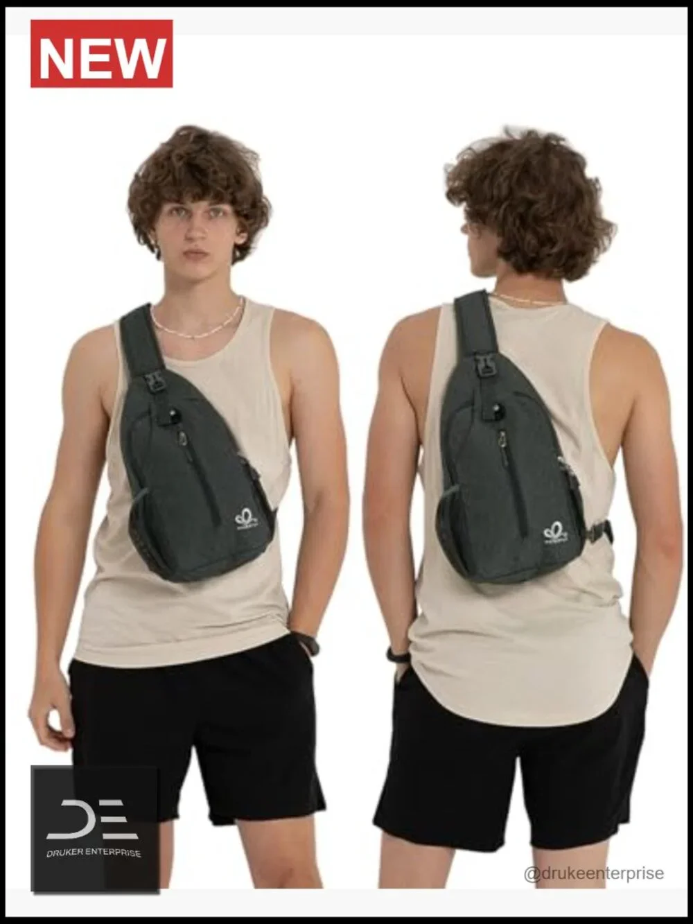 Crossbody Sling Backpack Travel Hiking Daypack with Adjustable Strap